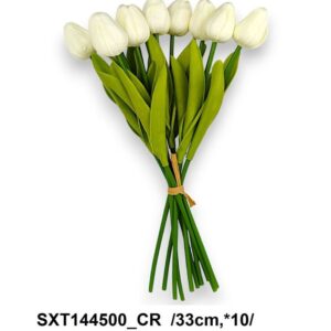 Real touch tulipán köteg 10 szálas krém
