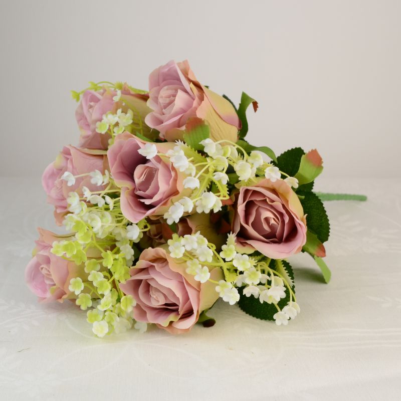 Bimbós rózsa csokor mályva 1 Bimbós rózsa csokor mályva