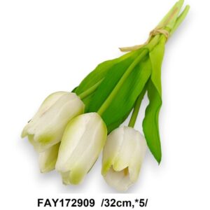 Gumi tulipán köteg 5 szál fehér