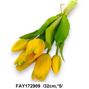Gumi tulipán köteg 5 szál sárga